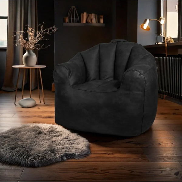 بين باج جلد، 85*70*78 سم - رمادي غامق