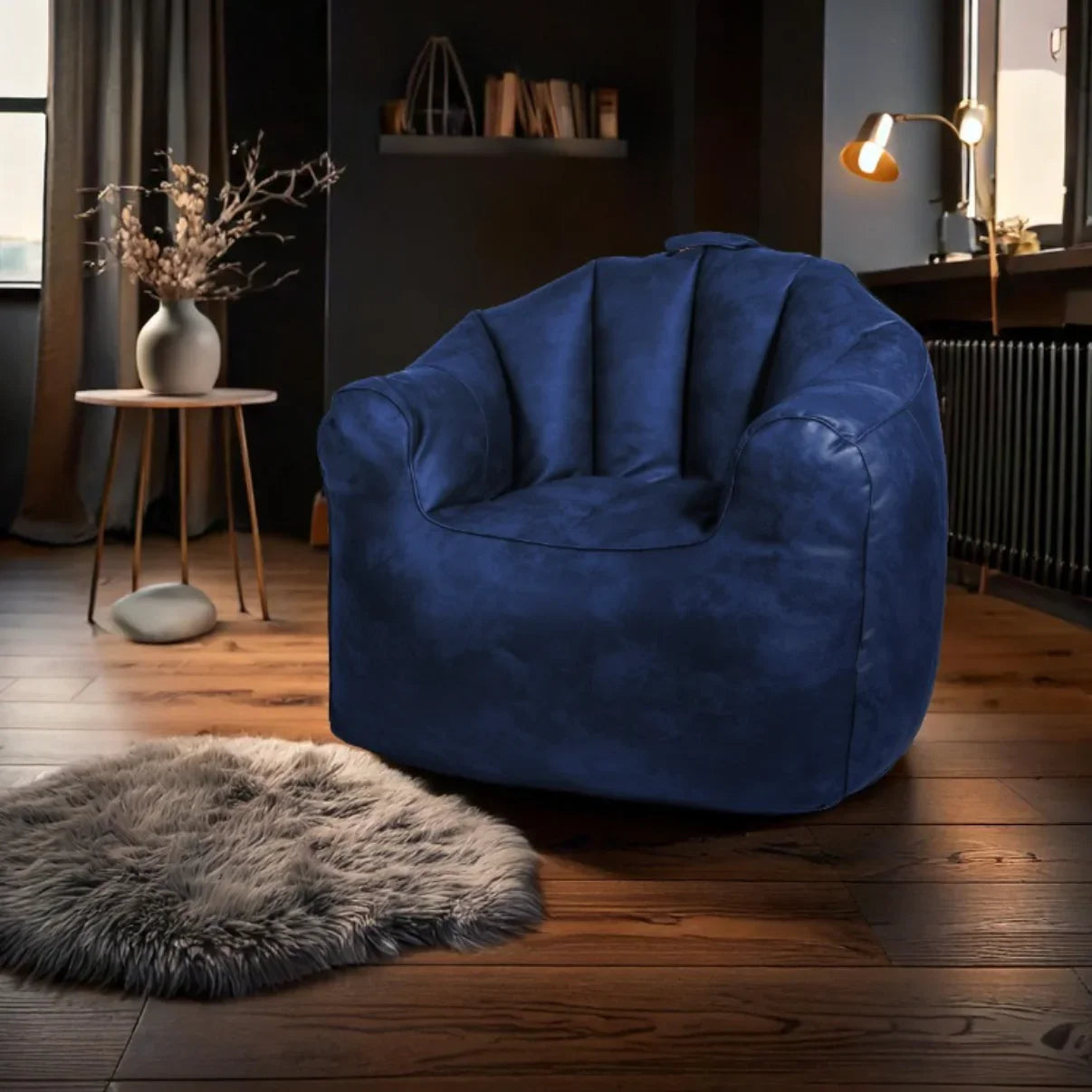 بين باج جلد، 85*70*78 سم - كحلي