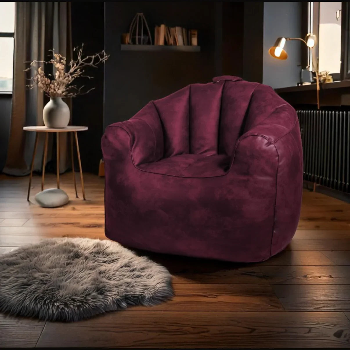 بين باج جلد، 85*70*78 سم - بنفسجي