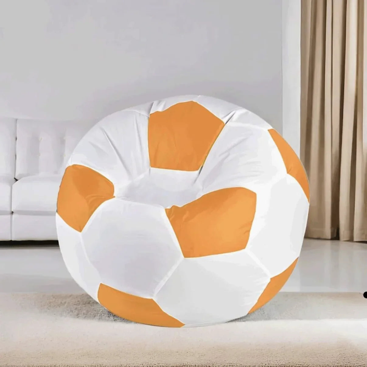 بين باج جلد، 100*100 سم - برتقالي×أبيض