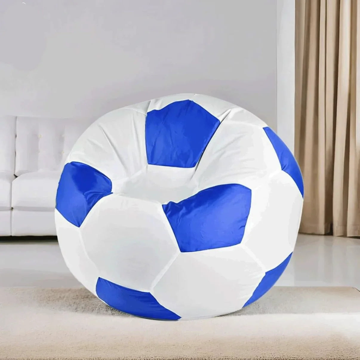 بين باج جلد، 100*100 سم - أزرق×أبيض