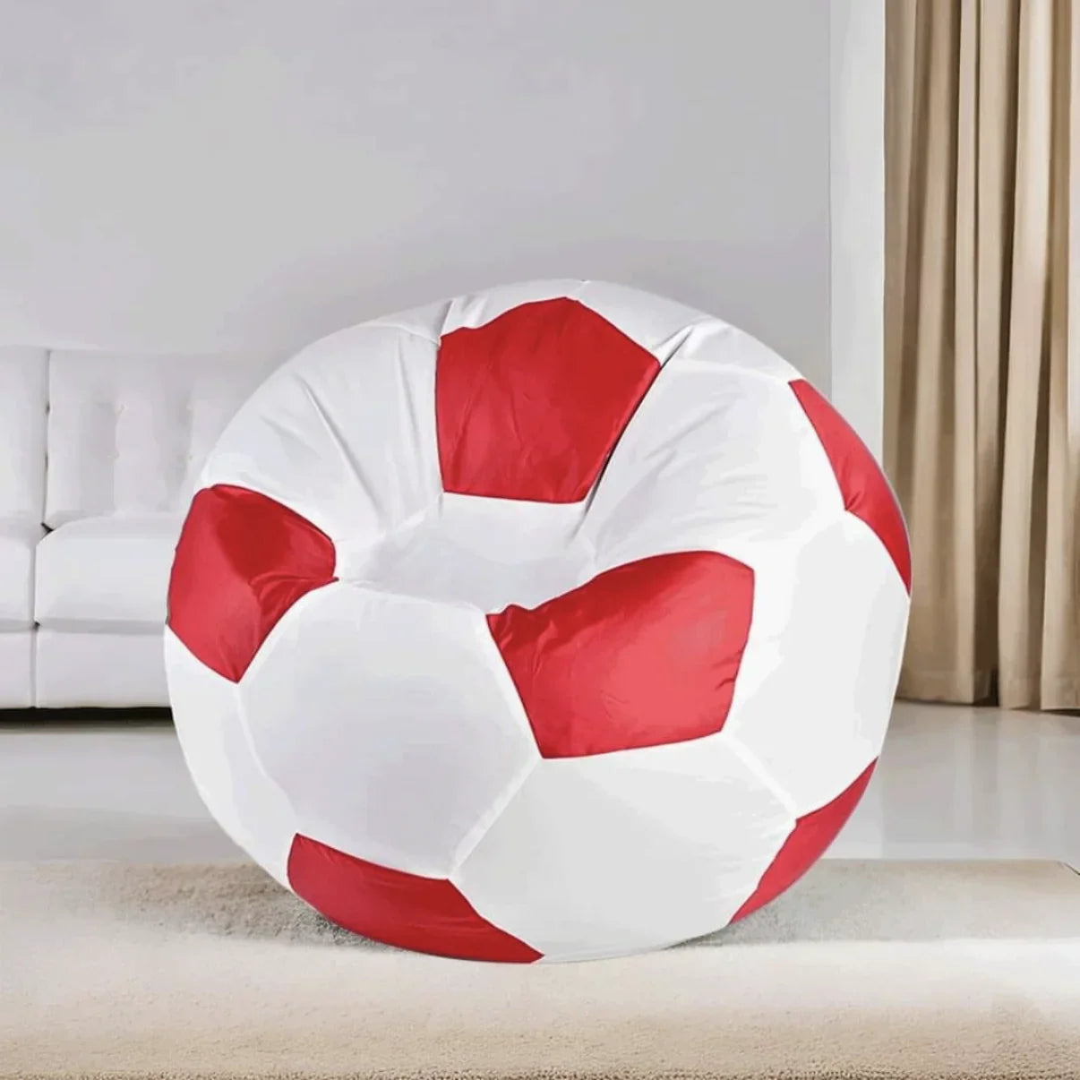 بين باج جلد، 100*100 سم - أحمر×أبيض