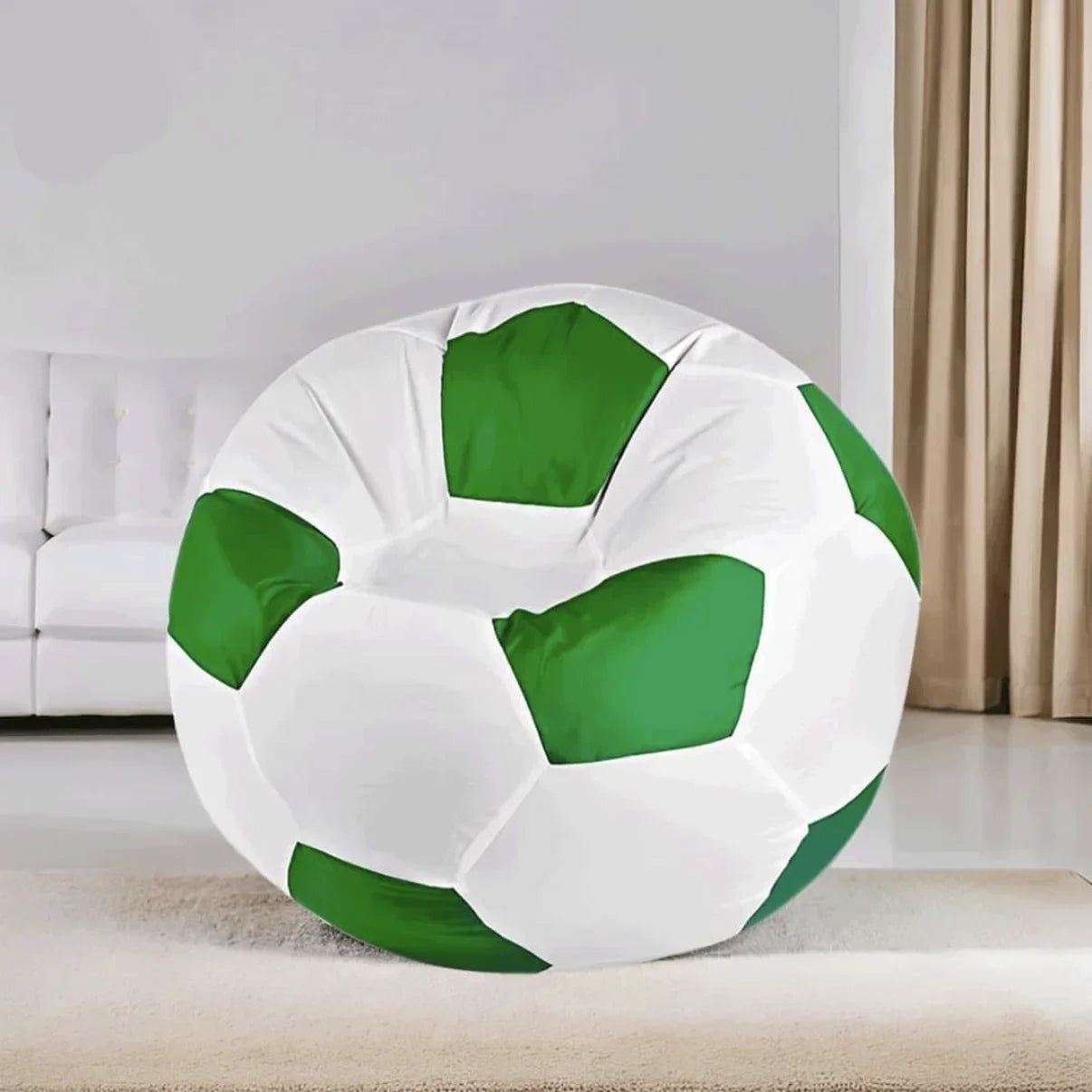 بين باج جلد، 100*100 سم - أخضر × أبيض