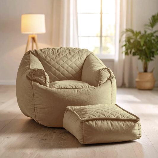 بين باج جلد، 100*75 سم - بيج