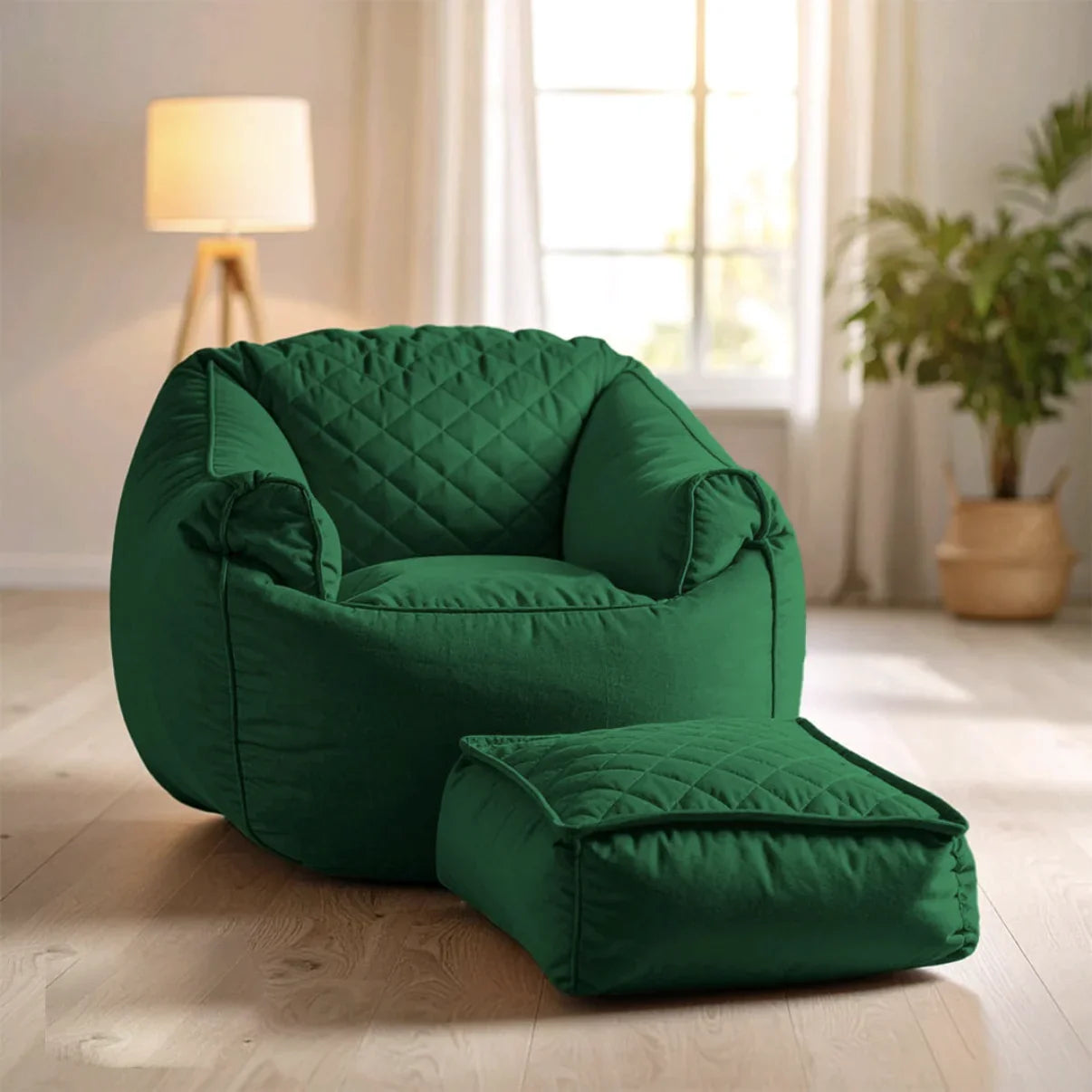 بين باج قطيفة، 100*75 سم - زيتي