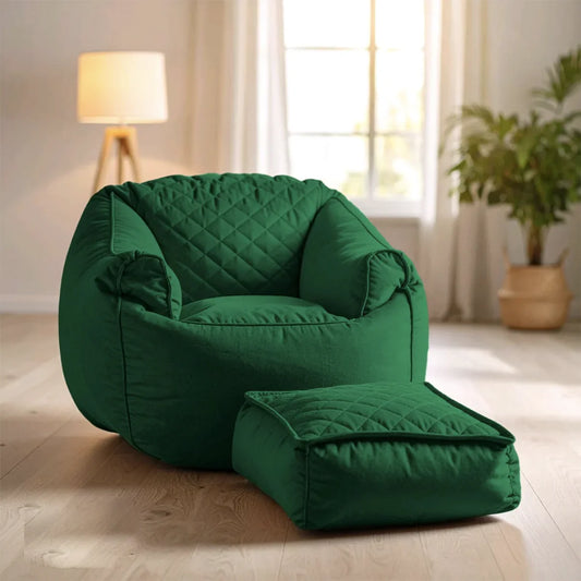 بين باج قطيفة، 100*75 سم - زيتي