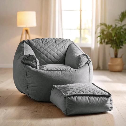 بين باج قطيفة، 100*75 سم - رمادي