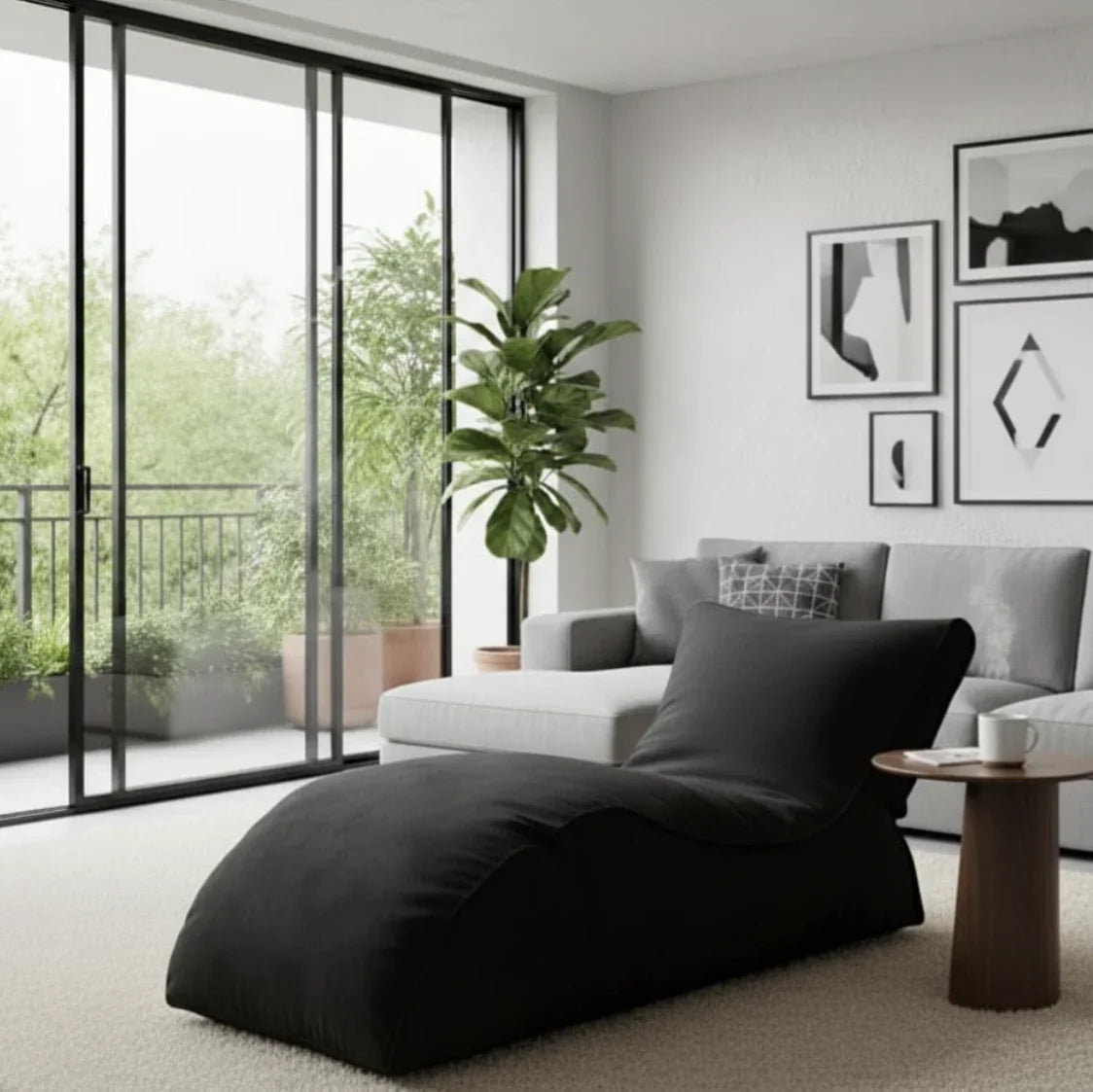 شيزلونج، 75*135*75 سم - أسود