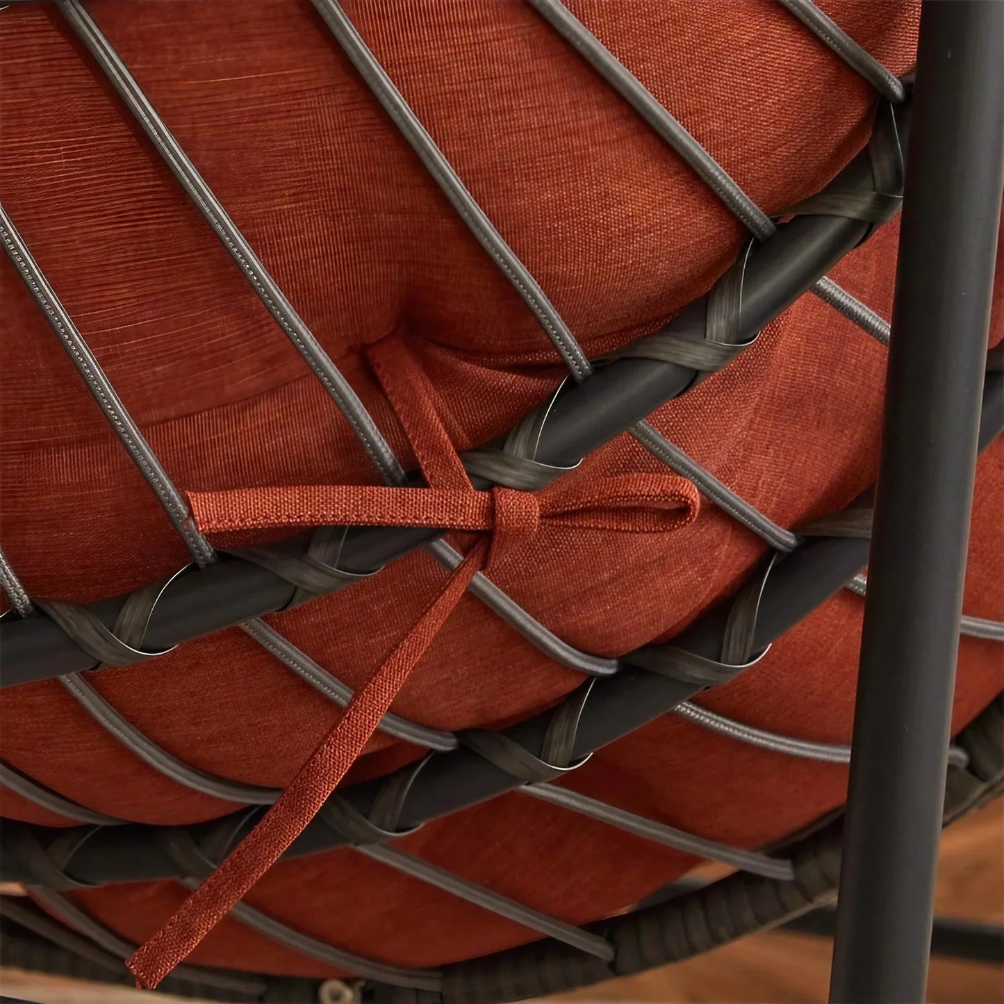 طقم كراسي هزاز خارجي مع ترابيزة خارجية ستيل وراتان، 3 قطع