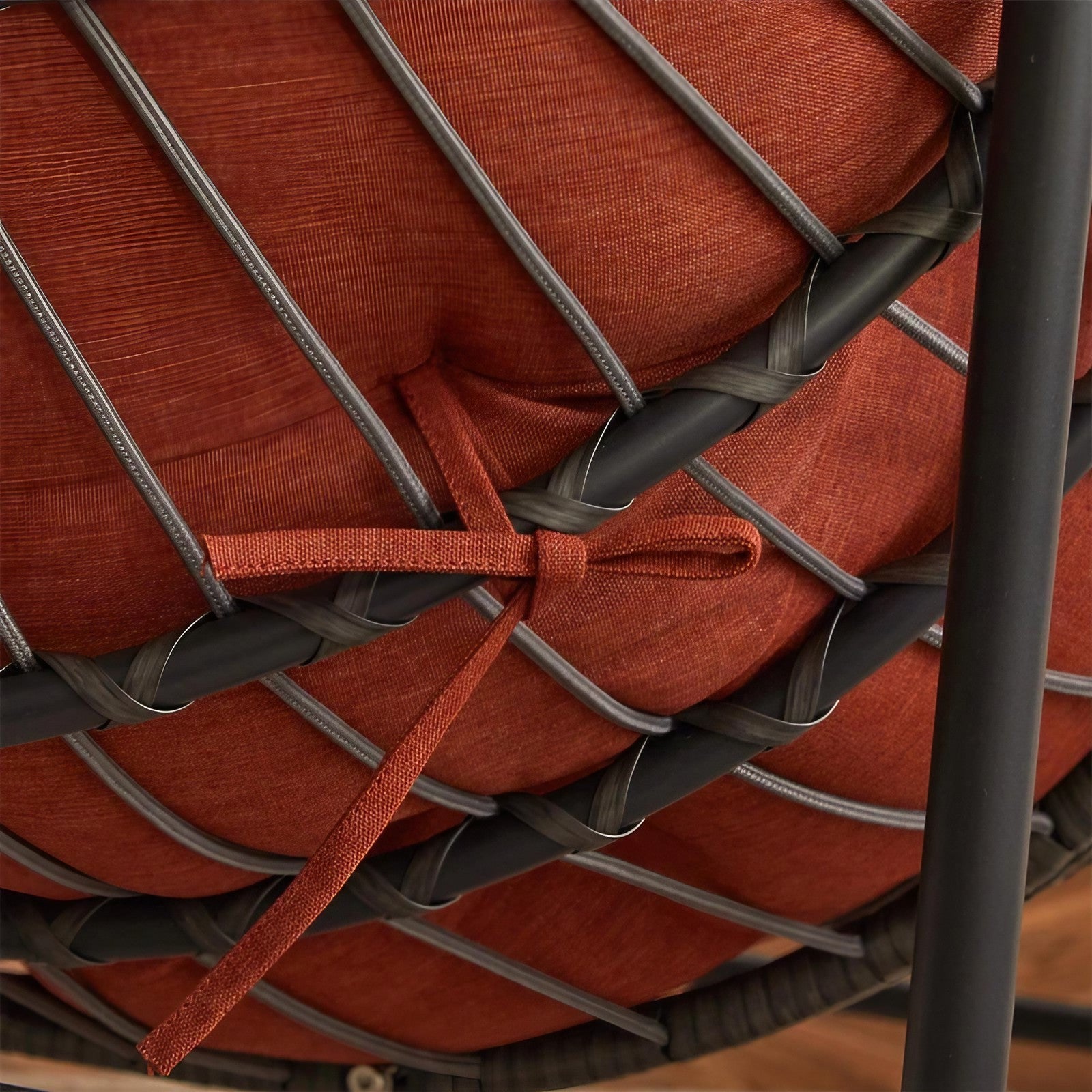 طقم كراسي هزاز خارجي مع ترابيزة خارجية ستيل وراتان، 3 قطع