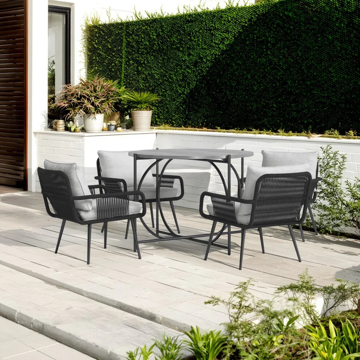 طقم سفرة خارجي ستيل و دوبار، 5 قطع