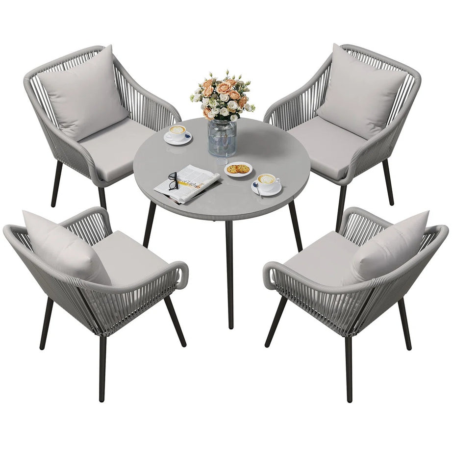 طقم سفرة خارجي ستيل و دوبار، 5 قطع