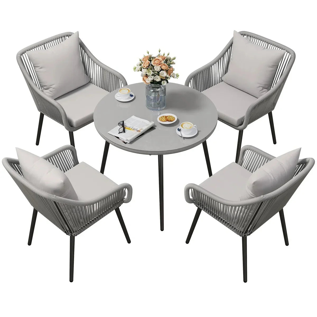 طقم سفرة خارجي ستيل و دوبار، 5 قطع