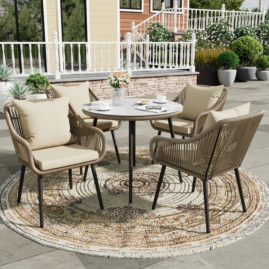 طقم سفرة خارجي ستيل و دوبار، 5 قطع 