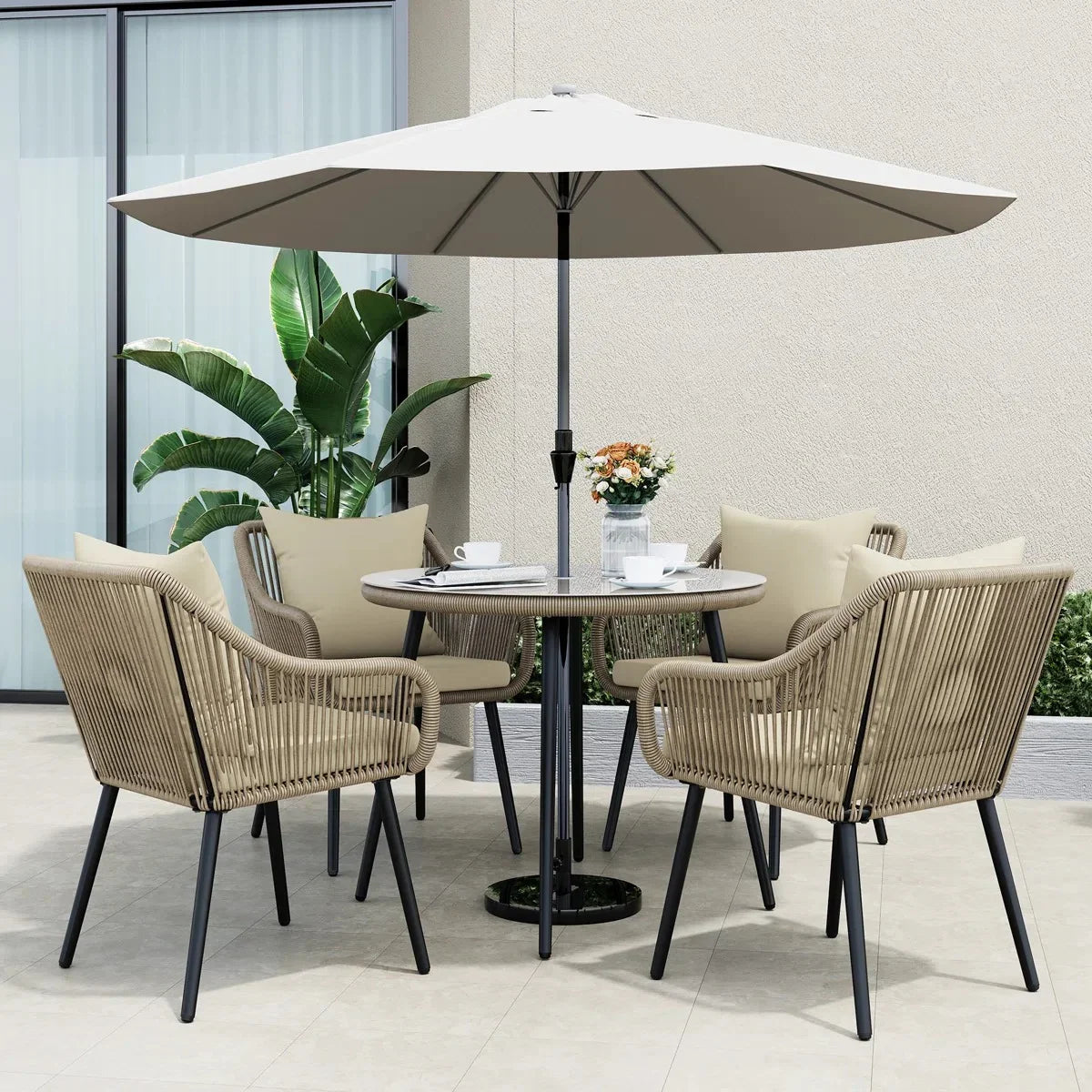 طقم سفرة خارجي ستيل و دوبار، 5 قطع