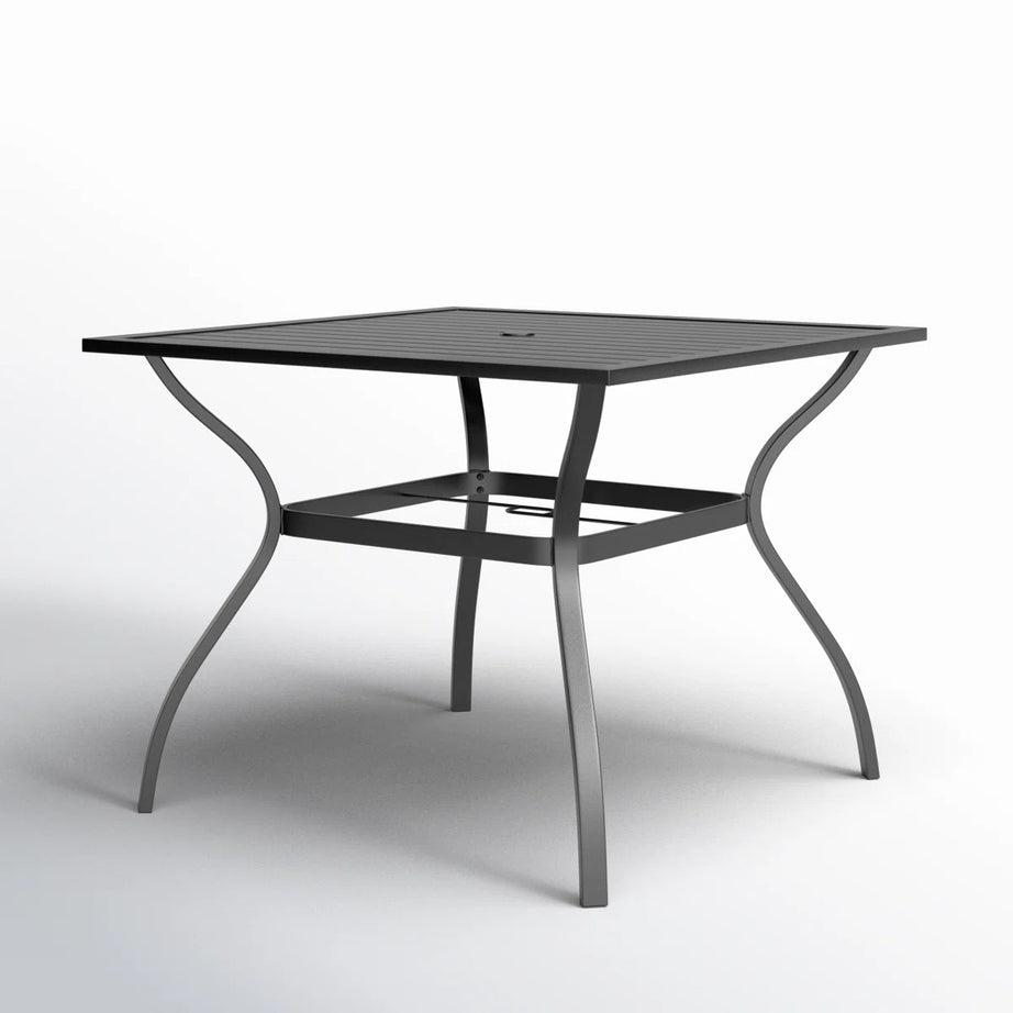 ترابيزة خارجية ستيل وام دي اف، 70*70*50 سم