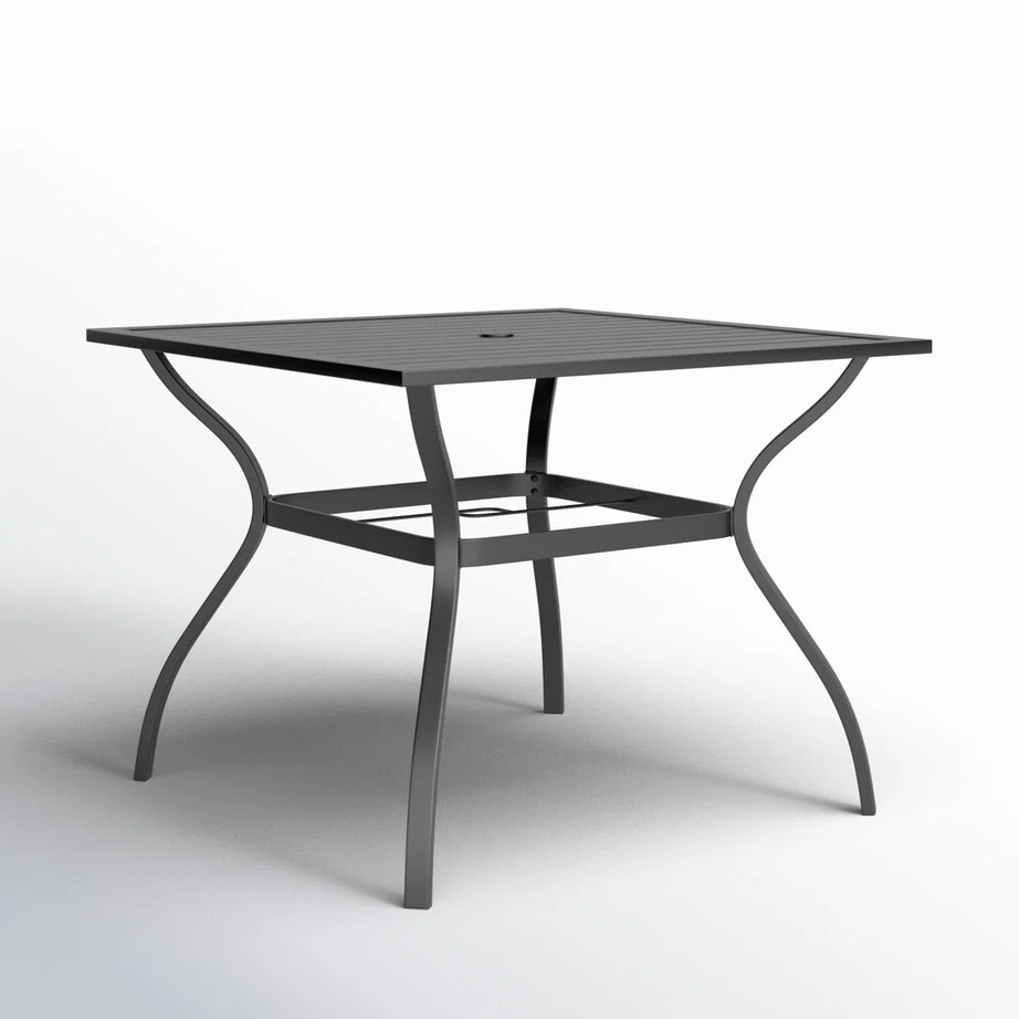 ترابيزة خارجية ستيل وام دي اف، 70*70*50 سم