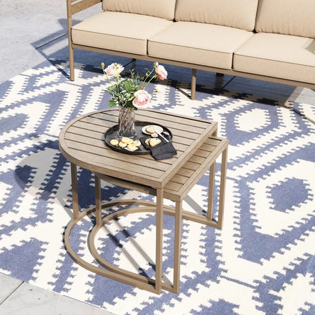 ترابيزة خارجية متداخلة ستيل، قطعتين