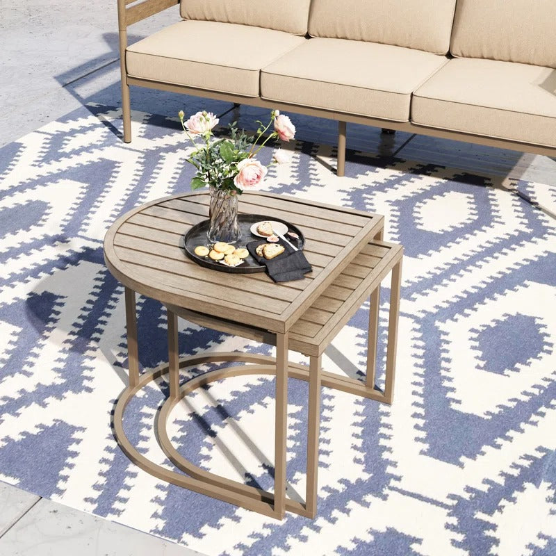 ترابيزة خارجية متداخلة ستيل، قطعتين