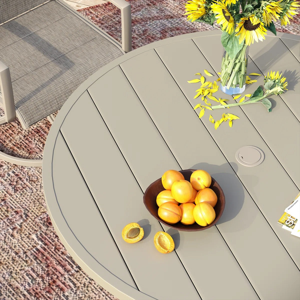 ترابيزة خارجية ستيل، 100*50 سم