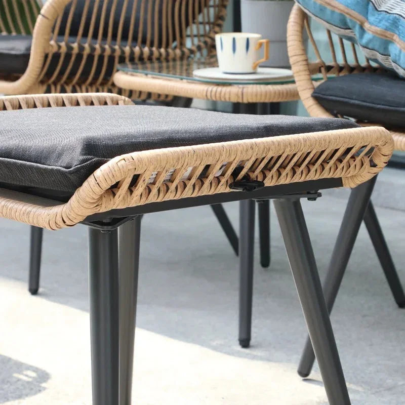 طقم خارجي ستيل و راتان، 5 قطع