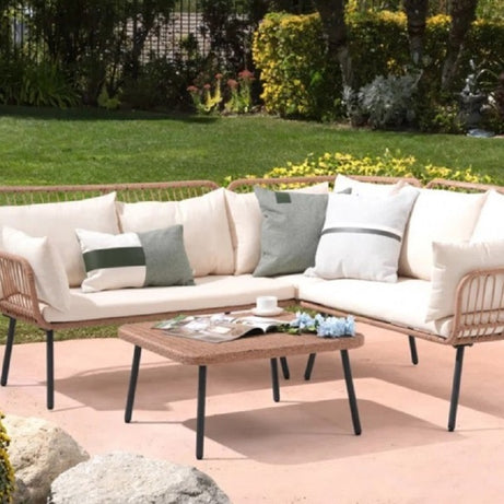 طقم خارجي ستيل و راتان، 3 قطع