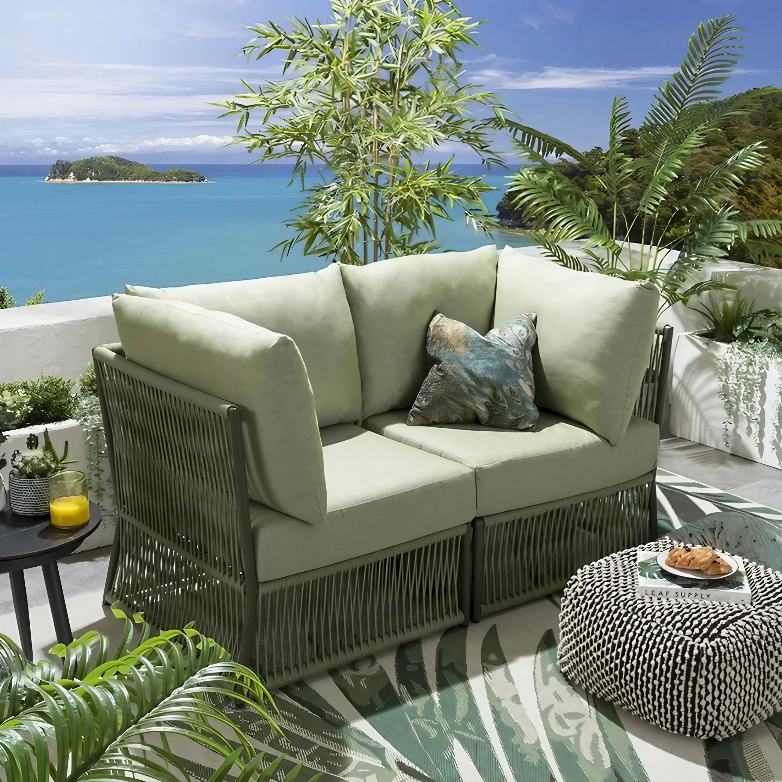 ركنة خارجية ستيل و دوبار، 120*55*70 سم - قطعتين