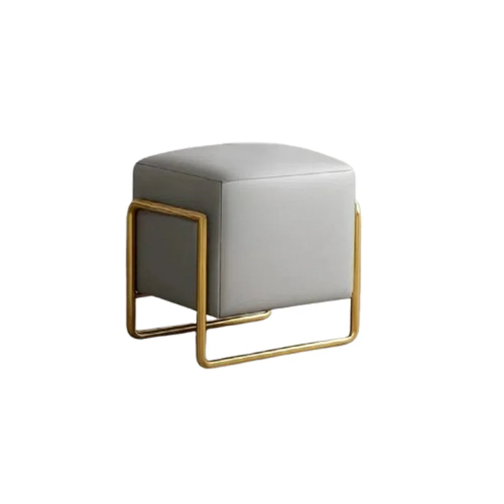 بف ستيل و جلد، 50*50*50 سم - رمادي