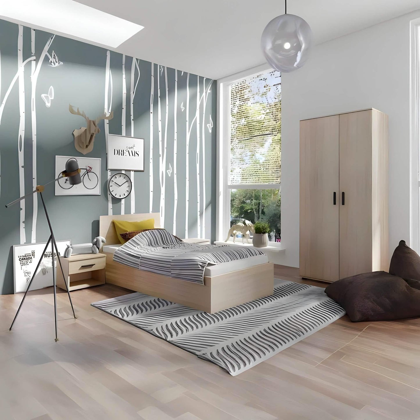 غرفة نوم ، خشب ام دي اف - 3 قطع