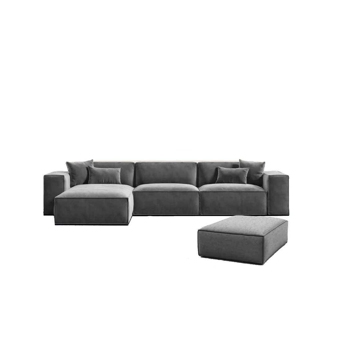 طقم ركنة مع بف خشب زان، قطعتين