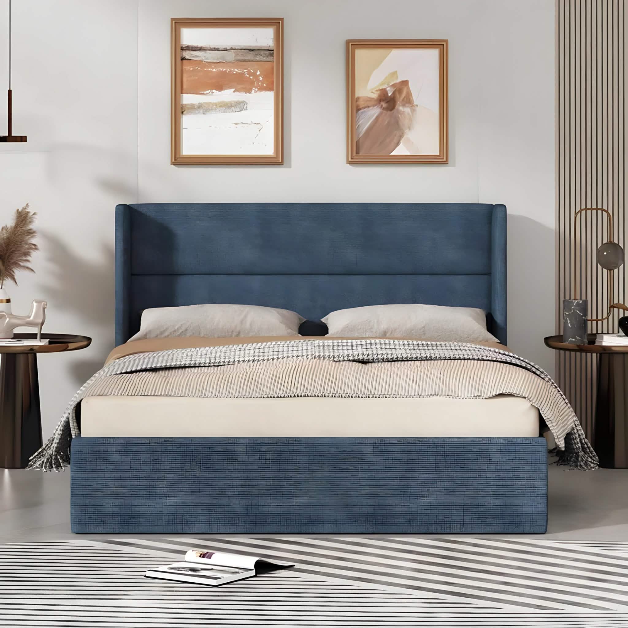 سرير كوين خشب كونتر، 150*195*120 سم