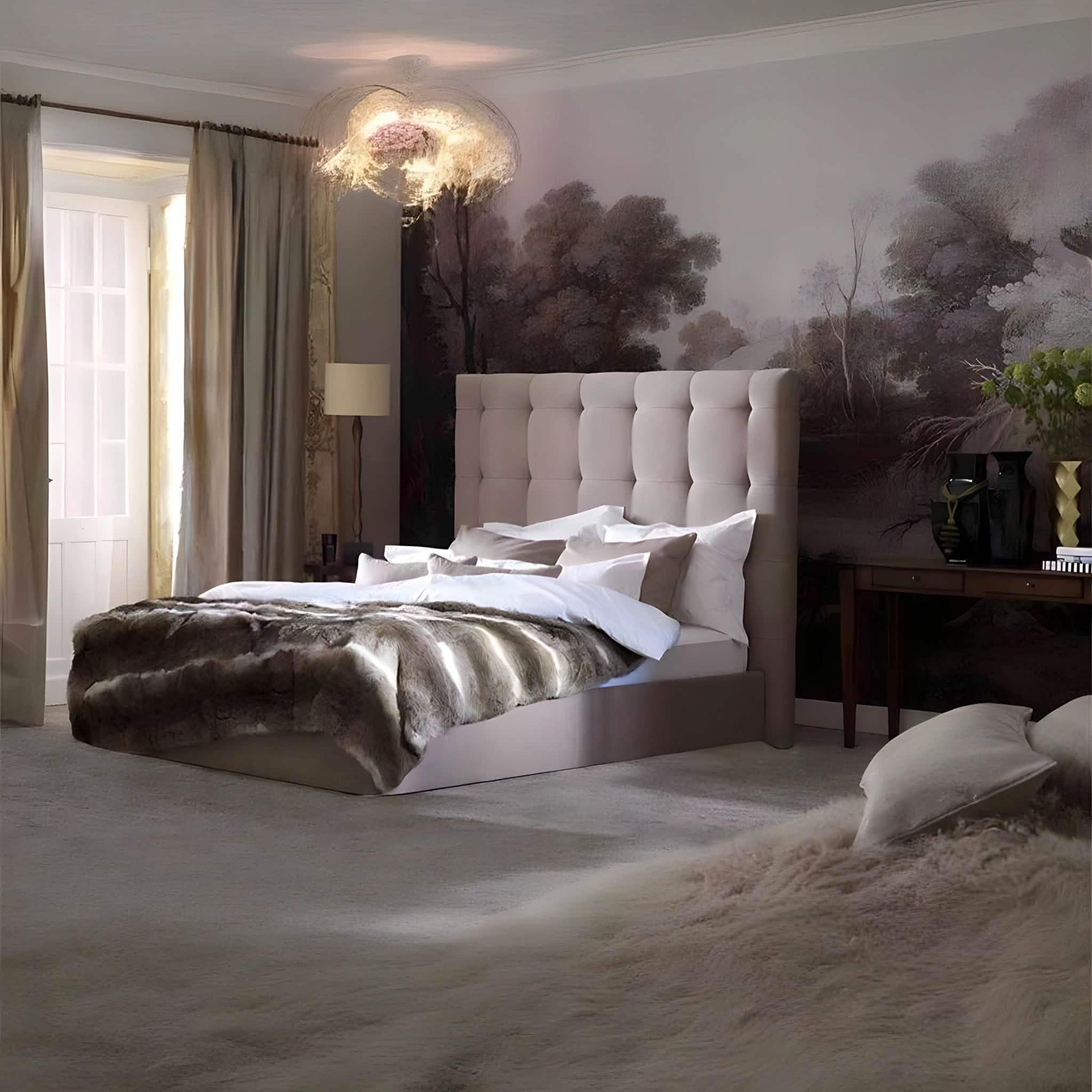 سرير كينج خشب موسكي، 160*195*120 سم