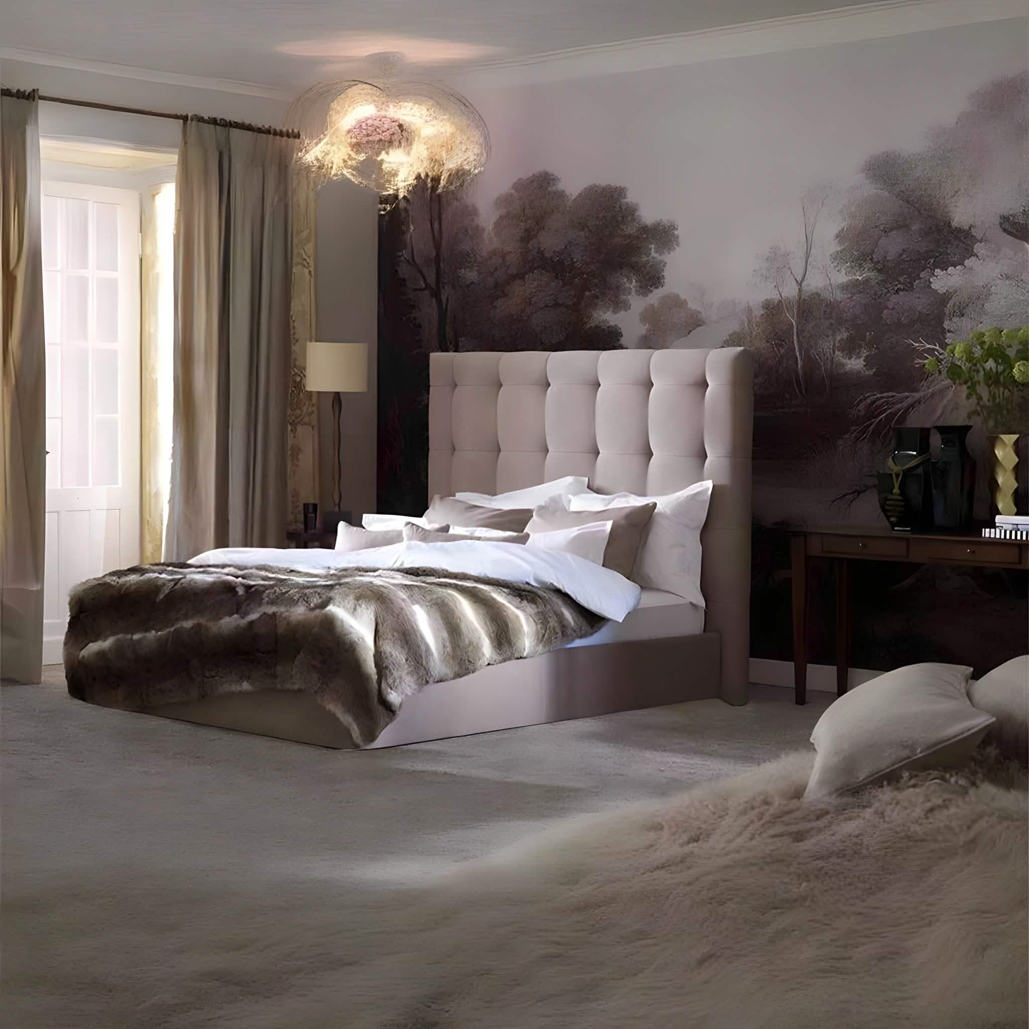 سرير كينج خشب موسكي، 160*195*120 سم