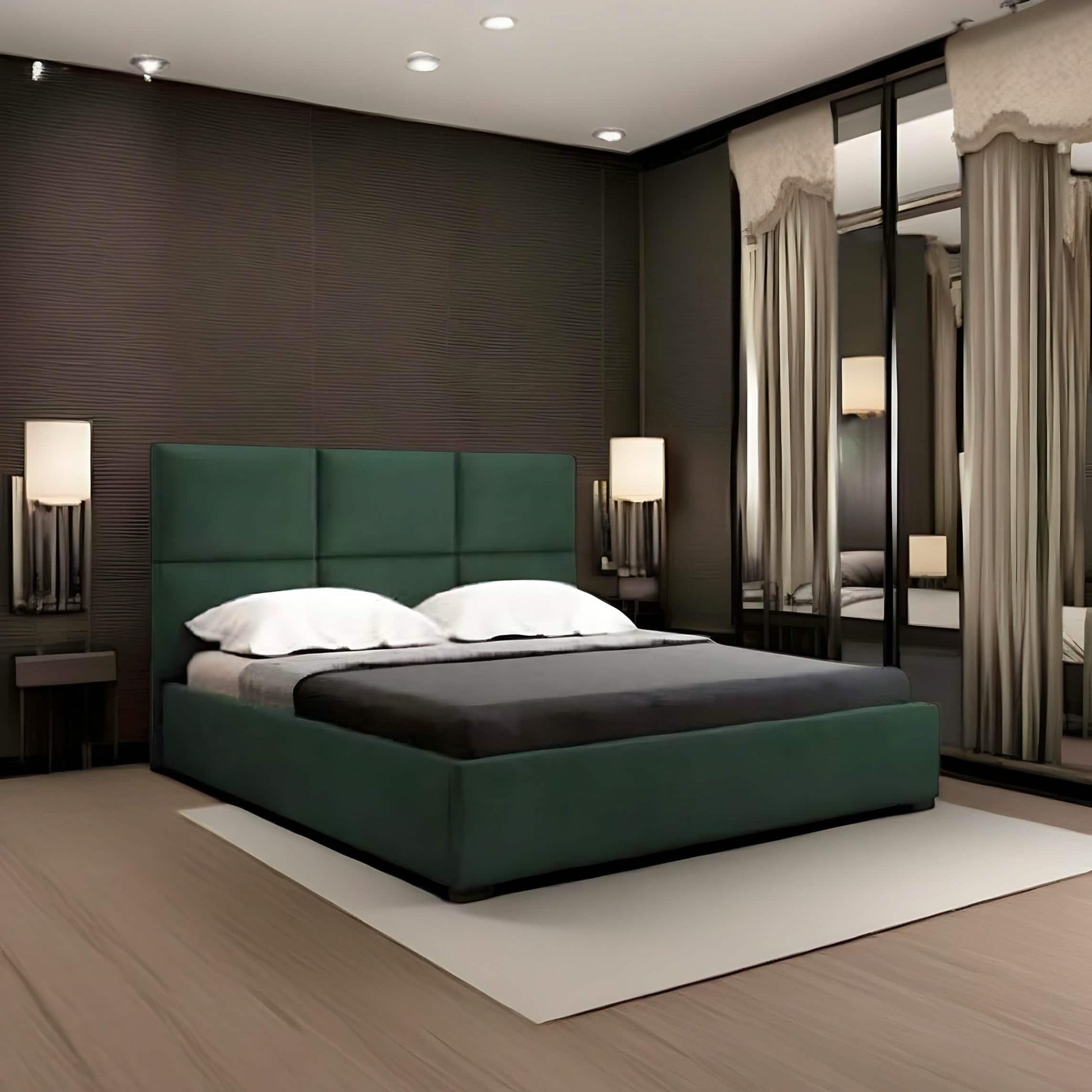 سرير كوين خشب موسكي، 150*195*120 سم