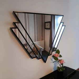 مرايا حائط بإطار خشب ام دي اف، 70*2*80 سم