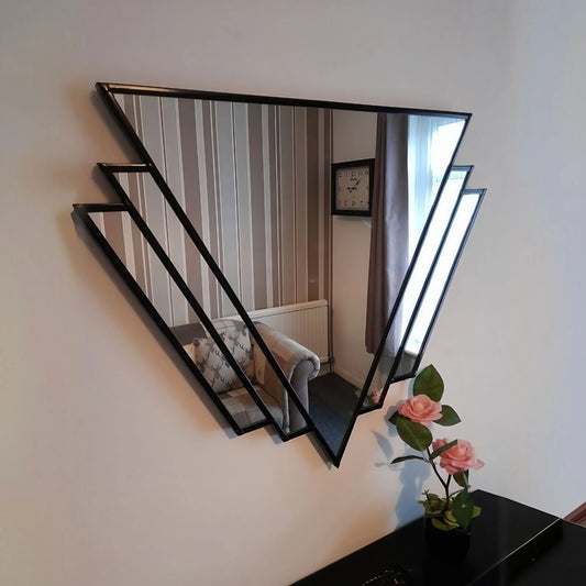 مرايا حائط بإطار خشب ام دي اف، 70*2*80 سم