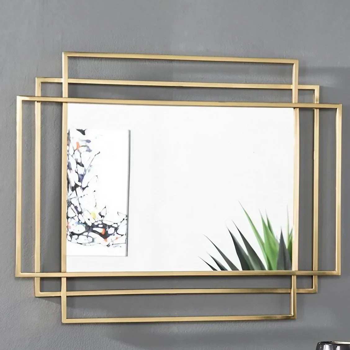 مرايا حائط بإطار خشب ام دي اف، 70*2*80 سم