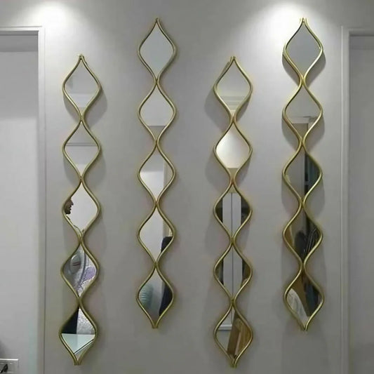 طقم مرايات حائط بإطار خشب ام دي اف، 4 قطع