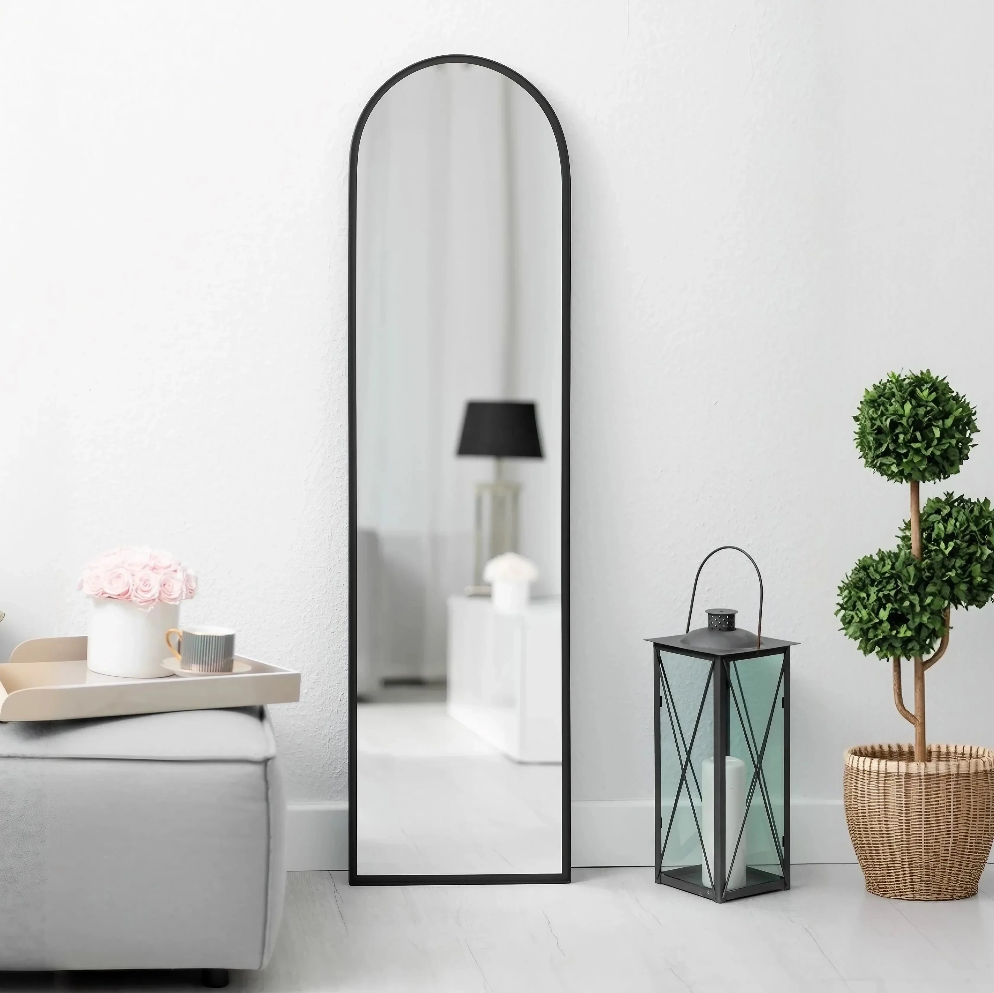 مرايا ستاند بإطار خشب ام دي اف، 35*2*145 سم