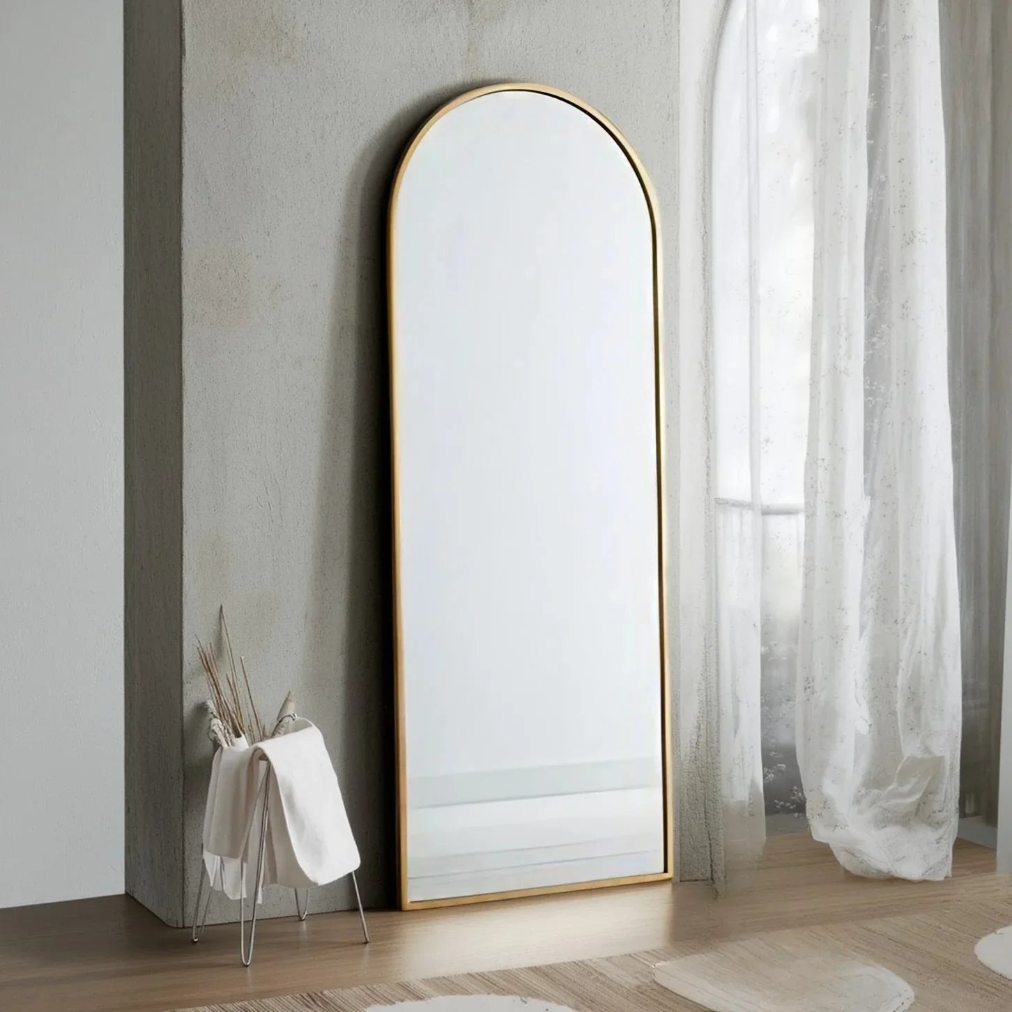 مرايا ستاند بإطار خشب ام دي اف، 55*2*165 سم