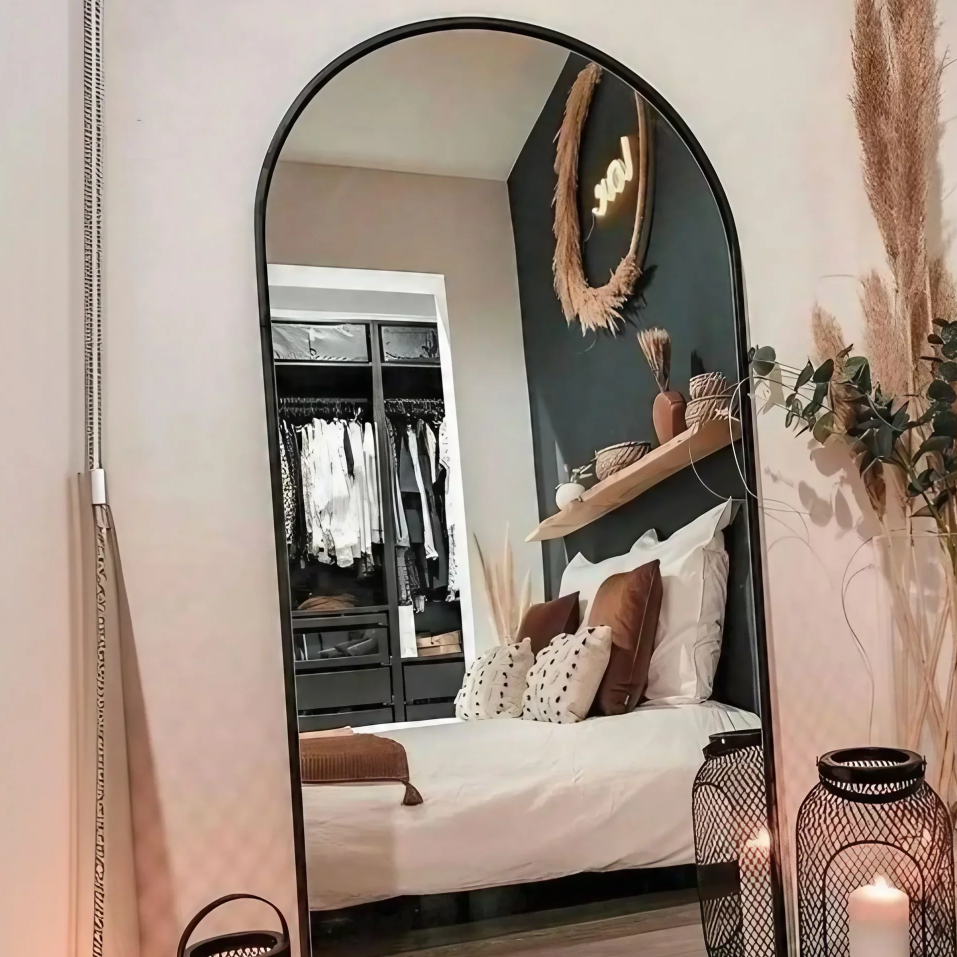 مرايا بإطار خشب ام دي اف، 60*2*170 سم