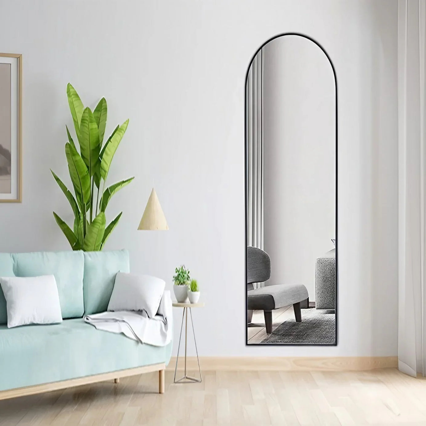 مرايا حائط بإطار خشب ام دي اف، 35*2*145 سم