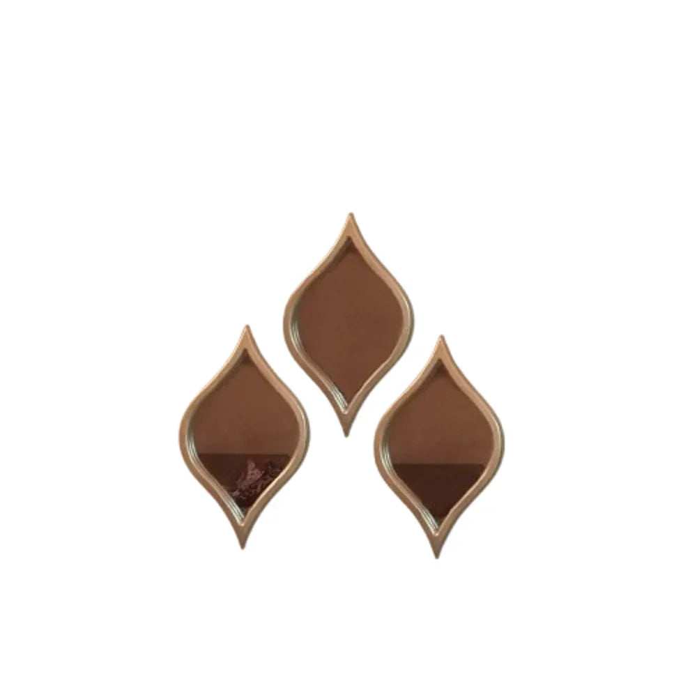 طقم مرايات حائط بإطار ام دي اف، 30*2*16 سم - 3 قطع