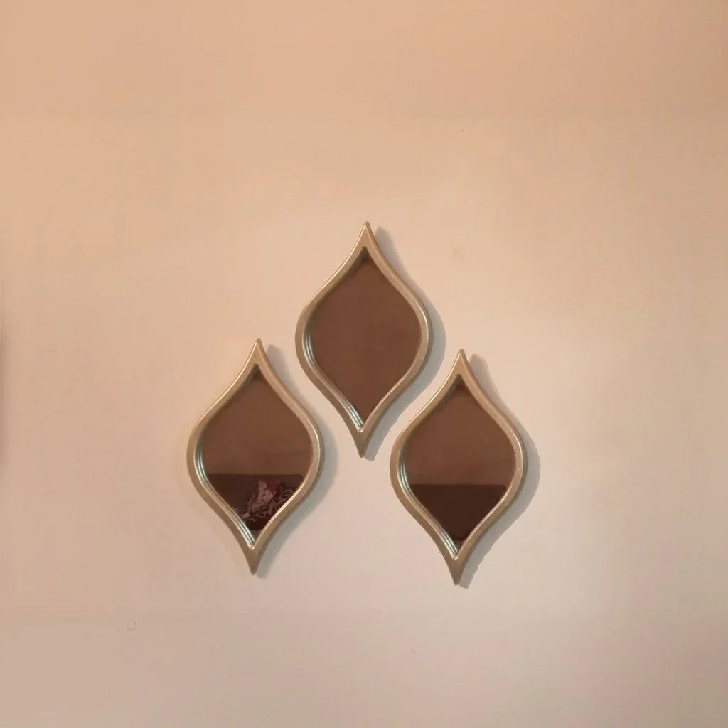 طقم مرايات حائط بإطار ام دي اف، 30*2*16 سم - 3 قطع