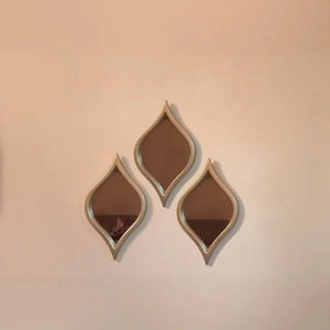 طقم مرايات حائط بإطار ام دي اف، 30*2*16 سم - 3 قطع