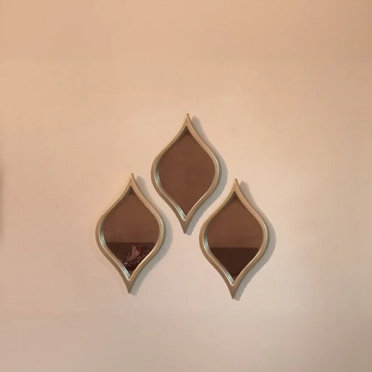 طقم مرايات حائط بإطار ام دي اف، 30*2*16 سم - 3 قطع