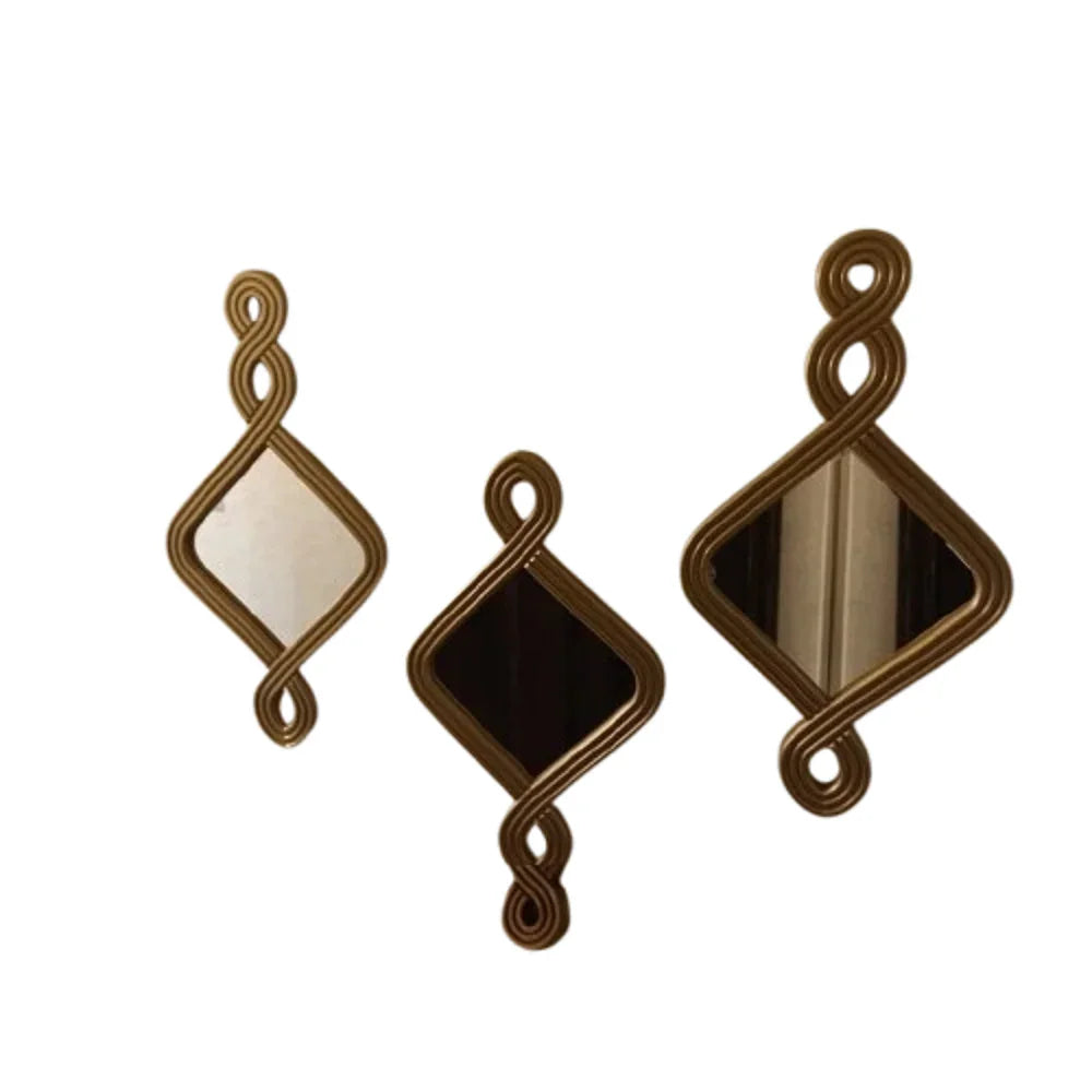 طقم مرايات حائط بإطار ام دي اف، 20*2*50 سم - 3 قطع