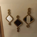 طقم مرايات حائط بإطار ام دي اف، 20*2*50 سم - 3 قطع