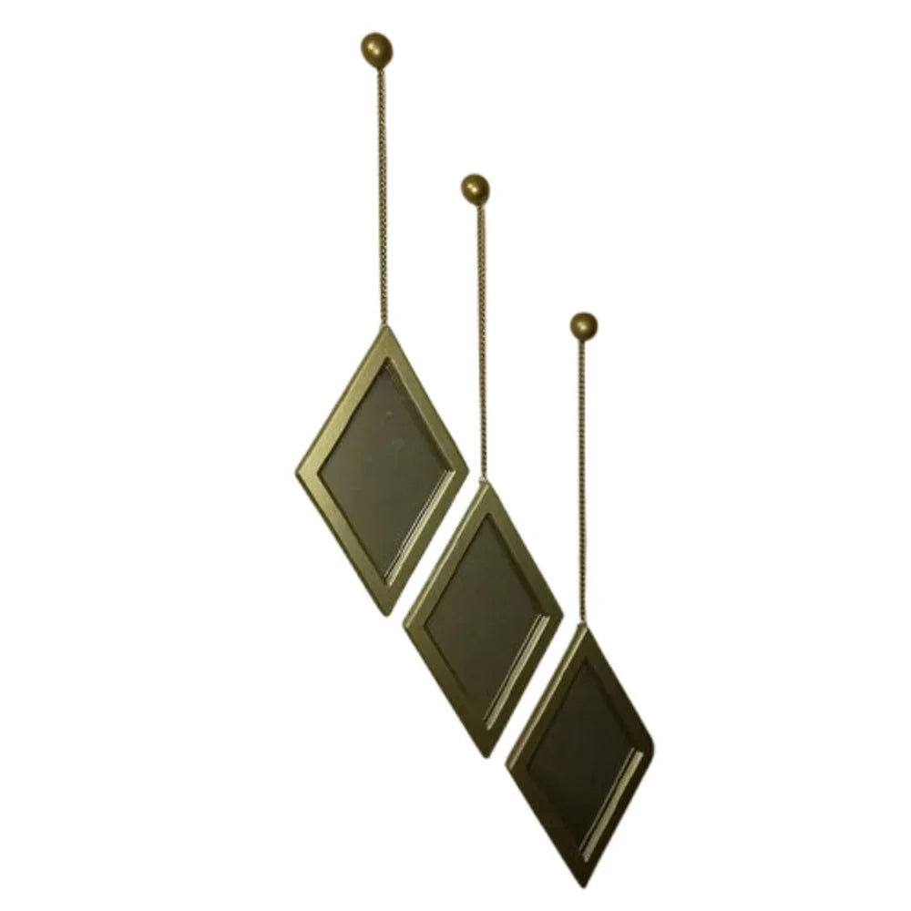 طقم مرايات حائط بإطار ام دي اف، 17*2*28 سم - 3 قطع