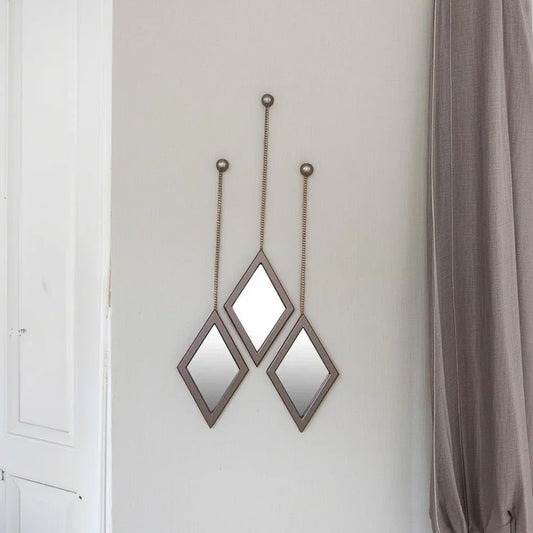 طقم مرايات حائط بإطار ام دي اف، 17*2*28 سم - 3 قطع